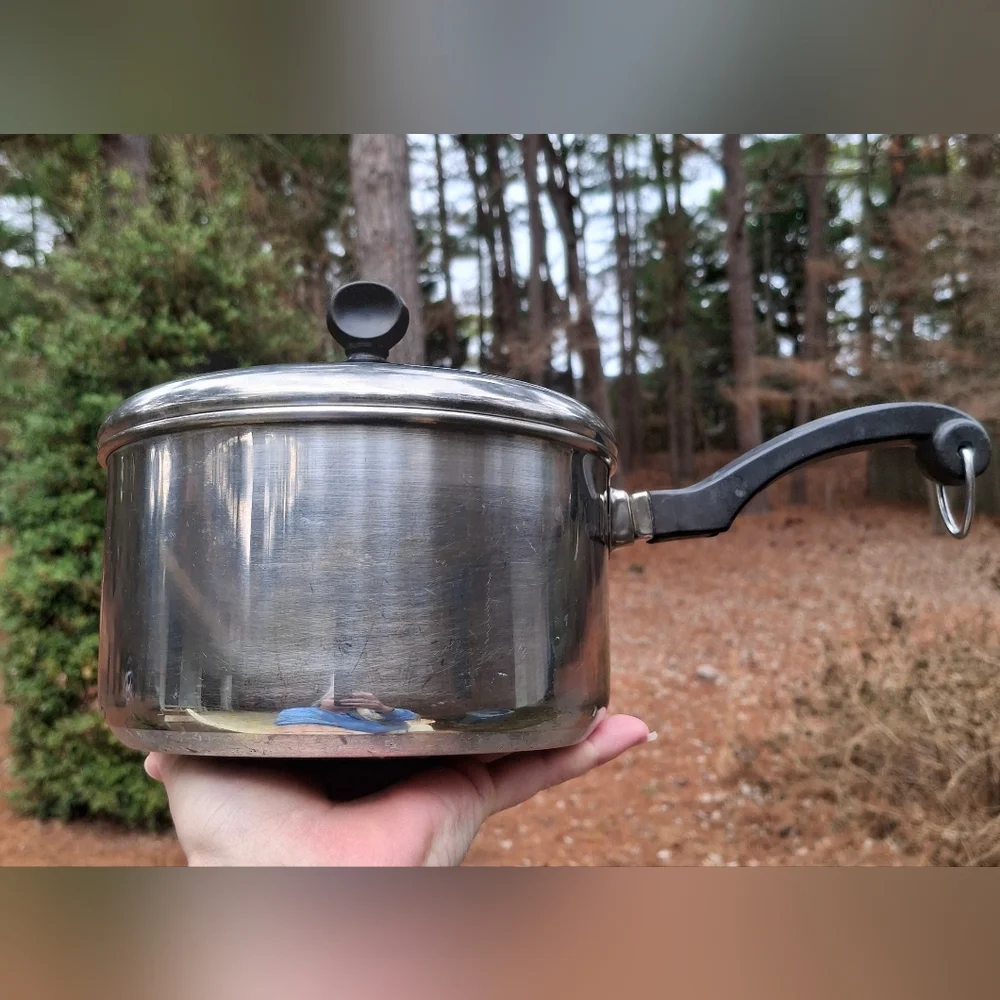 Vintage Farberware Stainless Steel Aluminum Clad 2 Quart Pot With Lid